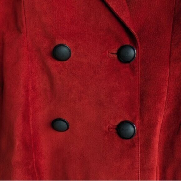 Vintage Danier Leather Blazer Jacket - Red & Black - Picture 5 of 11